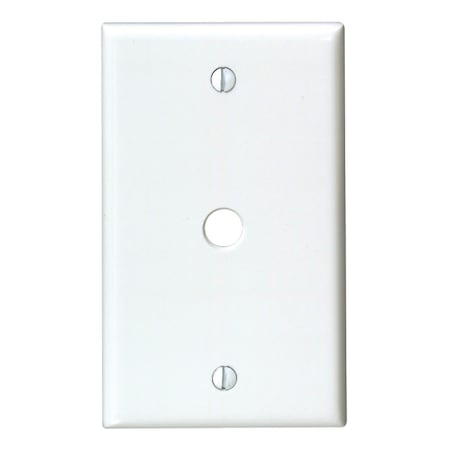 Leviton 1-Gang Plastic White Telephone/Cable Wall Plate with 0.312 In. Hole 001-88013